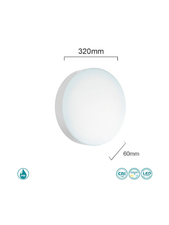 Ondaluce Outdoor Ceiling Flush Mount in White Color PL.NILO/BIANCO