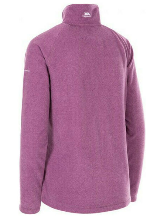 Trespass Meadows Winter Damen Vlies Bluse Langärmelig mit Reißverschluss Wild Purple