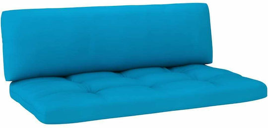 Set Outdoor Living Room with Cushions Blue 4pcs