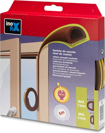 Inofix Type D Rubber Draft Stopper Door in Brown Color 6mx0.7cm