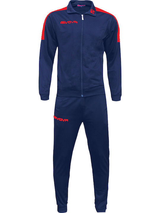 Tuta Revolution Football Tracksuit Glossy with Elastic Navy Blue