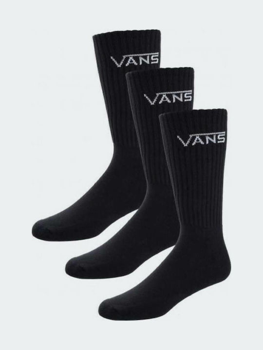 Vans Classic Crew Ανδρικές Μονόχρωμες Κάλτσες Μαύρες 3Pack