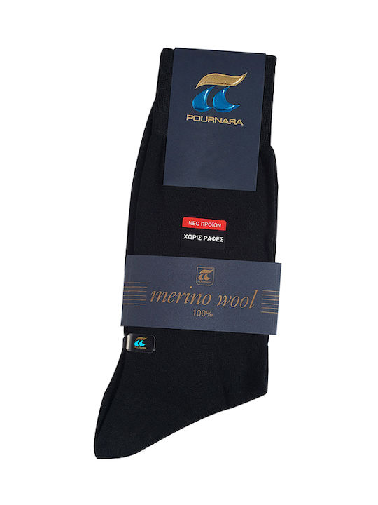 Pournara Men's Solid Color Socks Black