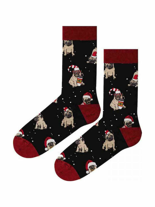 John Frank Christmas Pug Women's Christmas Socks Multicolour