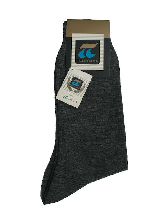 Pournara Men's Solid Color Socks Gray