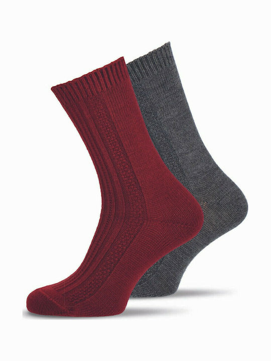 Tamaris Γυναικείες Μονόχρωμες Κάλτσες Red / Grey 2Pack