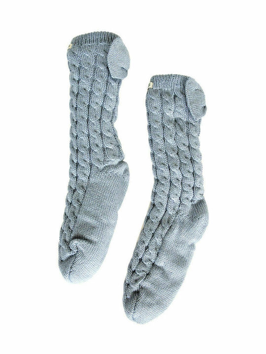 UGG Laila Bow Ανδρικές Μονόχρωμες Κάλτσες Γκρι