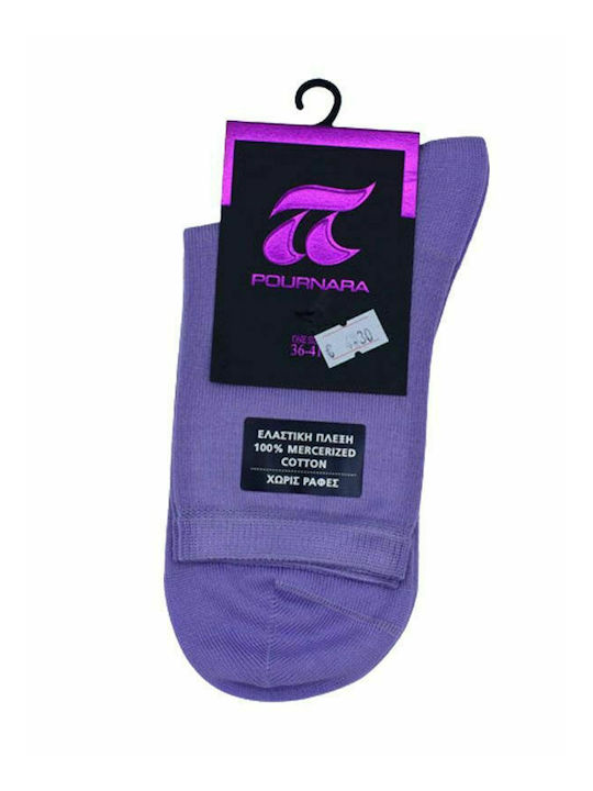 Pournara Women's Solid Color Socks Purple