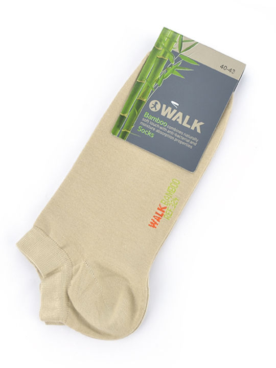 Walk Men's Solid Color Socks Beige