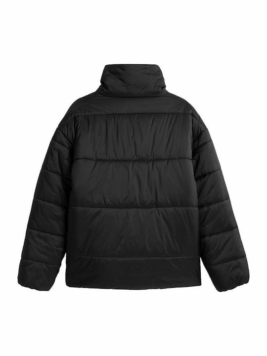 Women's Short Puffer Jacket for Winter Black