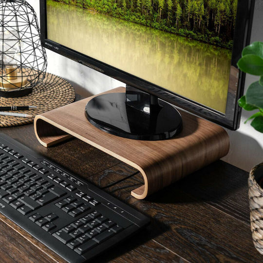 Navaris Wood Schreibtisch Halterung Monitor Braun