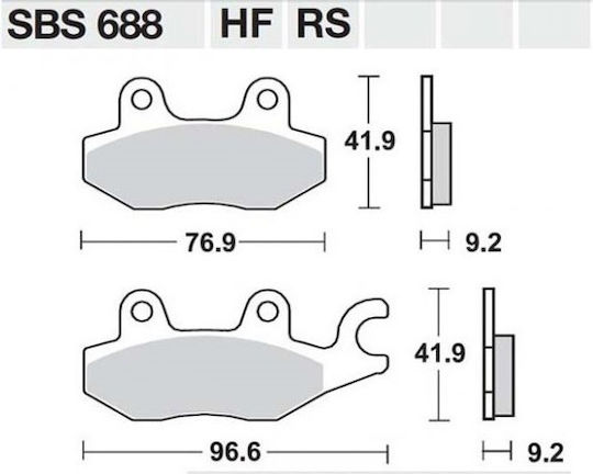 SBS Motorcycle Brake Pads Honda Cbf 250 04'-06' / VT 125 Shadow 99'-07' / Xl 125 Varadero 01'-12'