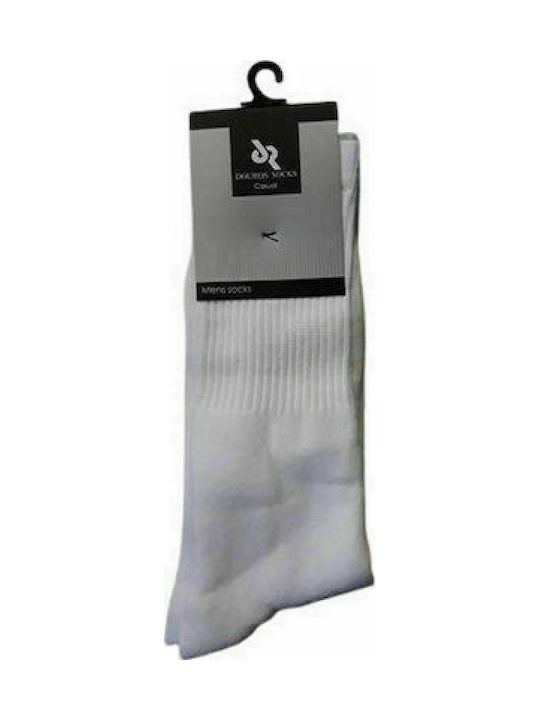 Douros Socks 490 Men's Solid Color Socks White