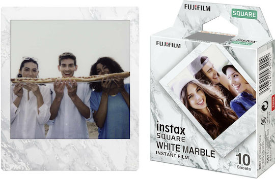Fujifilm Color Instax Square Instant Φιλμ (10 Exposures) White Marble