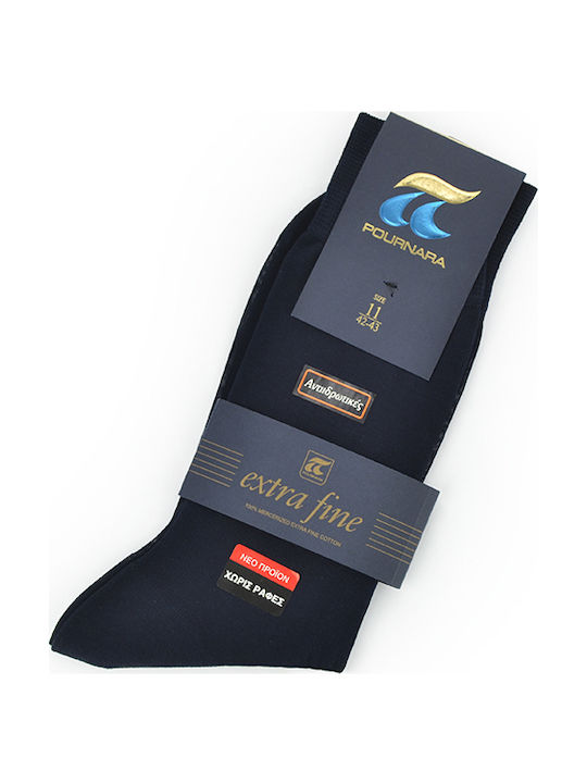 Pournara Herren Einfarbige Socken Blau 1Pack
