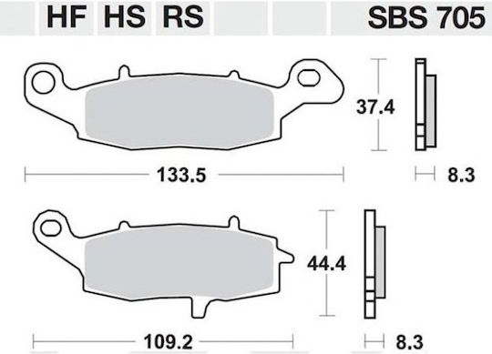 SBS Motorcycle Brake Pads Suzuki DL 650 V-Strom 04'-16' / SV 650S 99'-11' / Kawasaki ER-6N/F 06'-13'