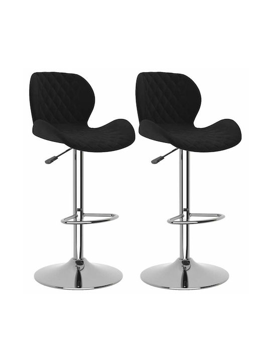 Hocker Bar mit Rückenlehne & Höhenverstellbar Black 2Stück 39x51x89-111cm