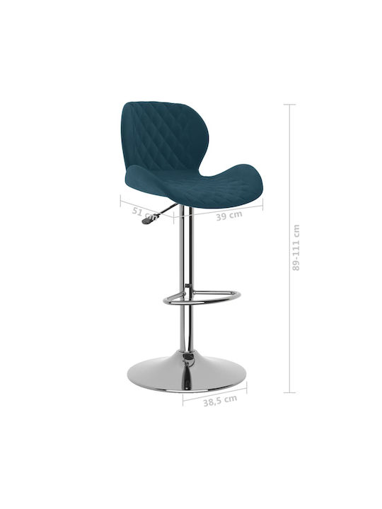 Stool Bar with Back & Adjustable Height Blue 2pcs 39x51x89-111cm