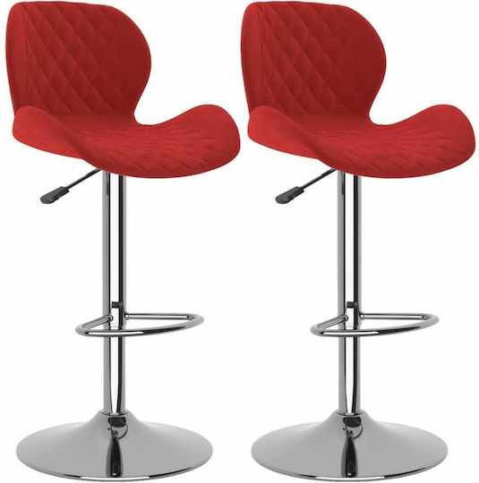 Hocker Bar mit Rückenlehne & Höhenverstellbar Bordeaux 2Stück 39x51x89-111cm