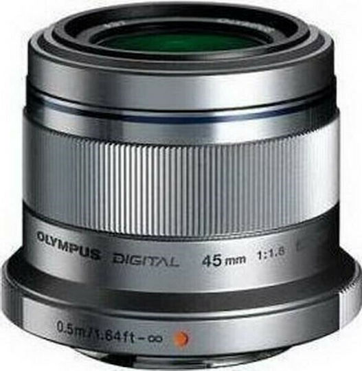 Olympus Crop Camera Lens M. Zuiko Digital 45mm 1:1.8 Fixed for Micro Four Thirds (MFT) Mount Black