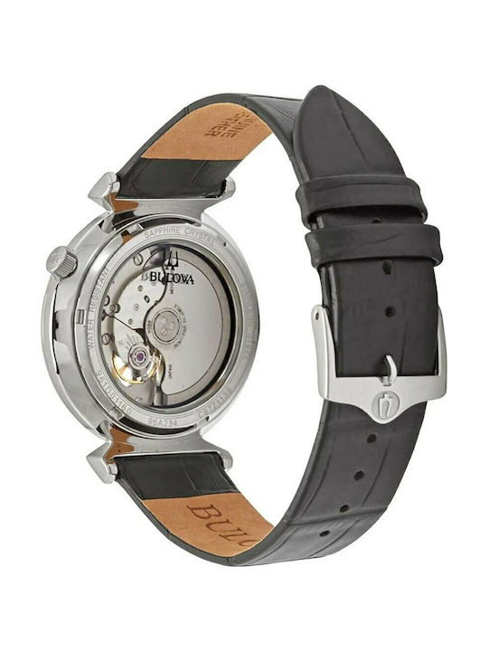 Bulova Regatta Ανδρικό Ρολόι 40mm Μπαταρίας με Μαύρο Δερμάτινο Λουράκι
