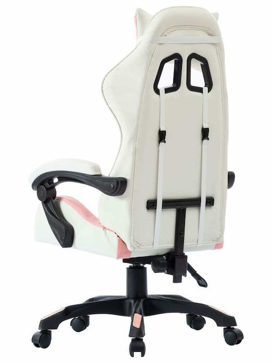 vidaXL Racing Gaming Stuhl White / Pink