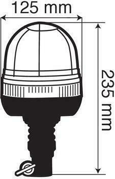 Lampa Auto-Leuchtturm 12 / 24V 12.5cm mit Orange Beleuchtung