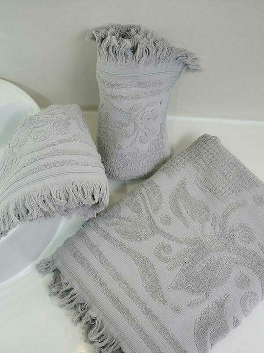 Sunshine Hand Towel Κρόσι 40x60cm. 6 Light Grey Weight 520gr/m²