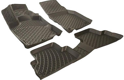 Rizline Set of Front and Rear Mats Tray Type 4pcs from Rubber for Toyota RAV 4 Black