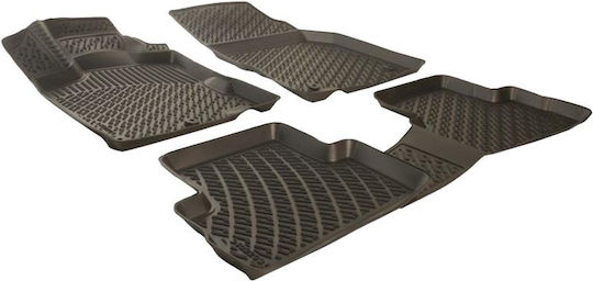 Rizline Set of Front and Rear Mats 4pcs Tray Type for Peugeot 3008 / 4008 / 5008 Citroen C4 Picasso 2008-2016 Black