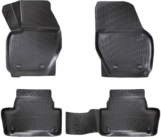 Rizline Set of Front and Rear Mats 4pcs Tray Type for Volvo XC 60 2009-2017 Black