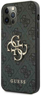 Guess 4G Big Metal Logo Plastic Back Cover Gray (iPhone 12 Pro Max)