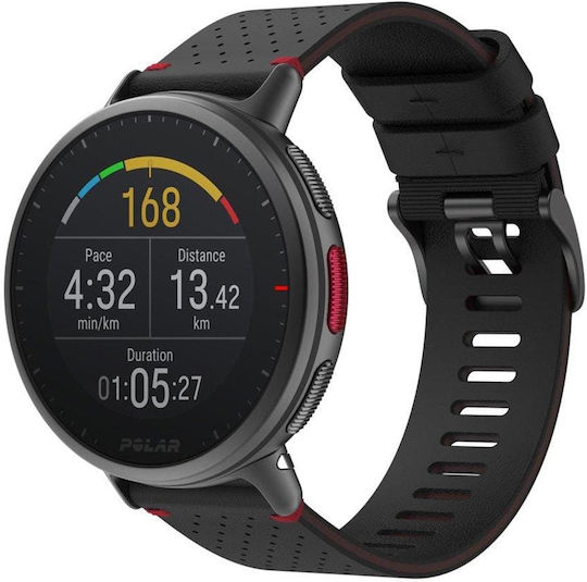 Polar Vantage V2 Shift Edition Aluminium 47mm Αδιάβροχο Smartwatch με Παλμογράφο (Μαύρο)