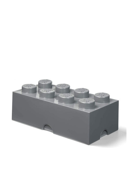 Lego Kids Plastic Toy Storage Box 8-Stud Gray 50x25x17cm