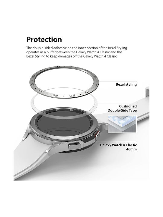 Ringke Bezel Styling σε Ασημί χρώμα για το Galaxy Watch 4 Classic 46mm