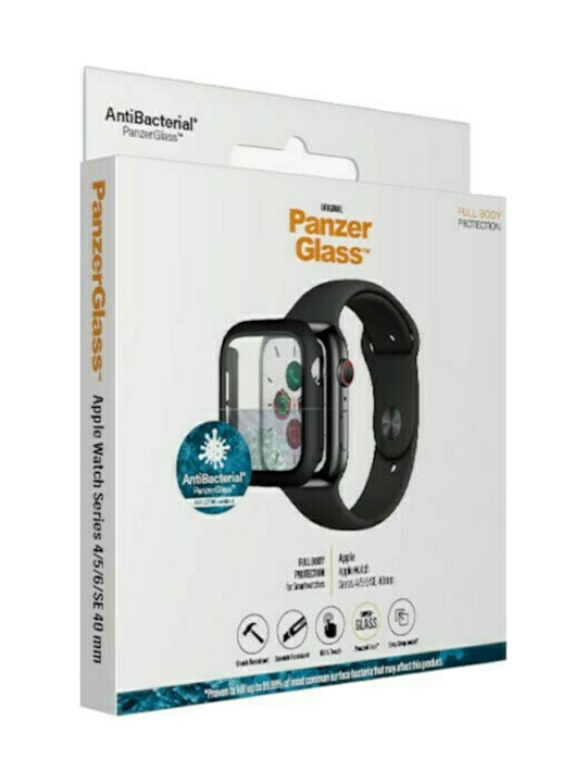 PanzerGlass Full Body Plastic Case with Glass in Black color for Apple Watch 40mm