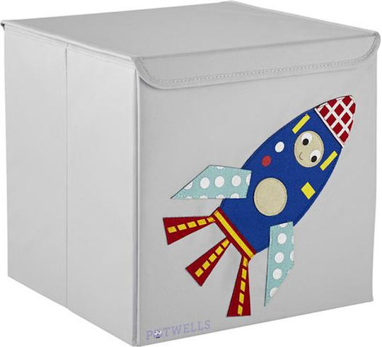 Potwells Детска кутия за съхранение сгъваема Rocket Сив 33x32x32см 1бр
