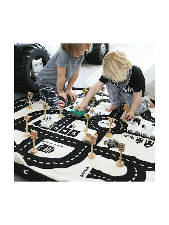 Play&go Roadmap Χαλάκι Δραστηριοτήτων Μαύρο 140x140cm