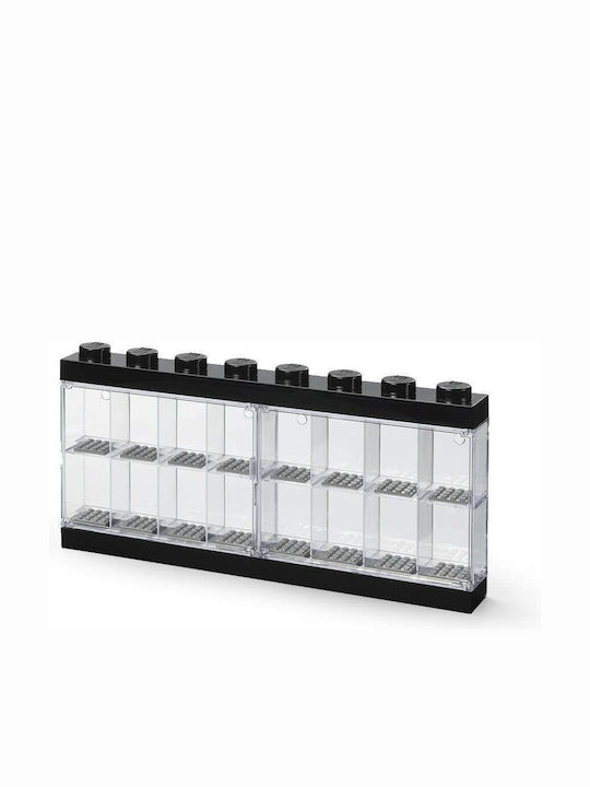 LEGO Kids Plastic Toy Storage Box Display Case 16 Black 38x18cm