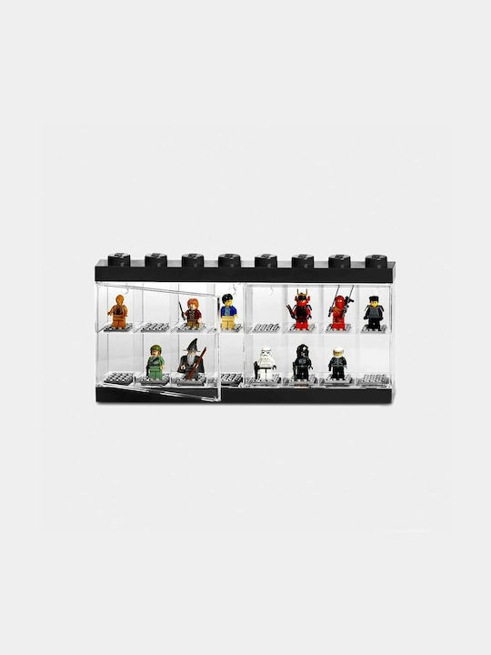 LEGO Kids Plastic Toy Storage Box Display Case 16 Black 38x18cm