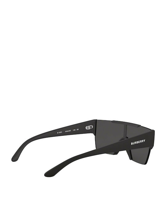 Burberry Men's Sunglasses With Black Horn-Rimmed Frame And Grey Lens BE 4291 3464/87