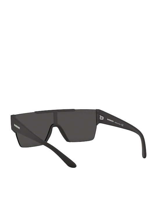 Burberry Men's Sunglasses With Black Horn-Rimmed Frame And Grey Lens BE 4291 3464/87