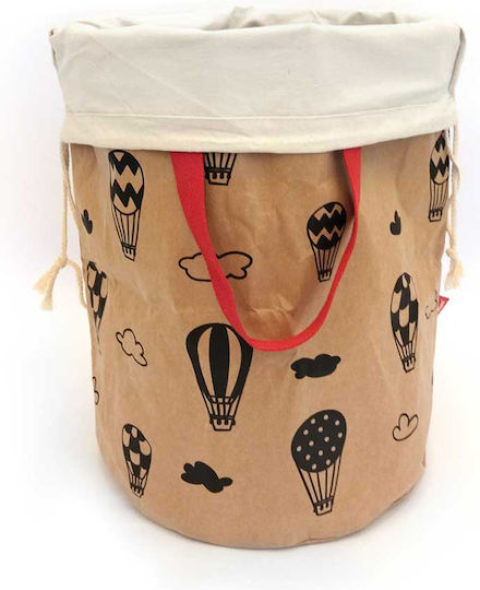 Svoora Children's Laundry Basket made of Fabric Hot air balloons Brown 40x40x50cm 1pcs