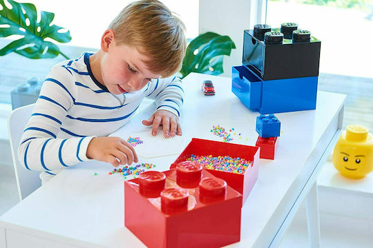 LEGO Children's Storage Box made of Plastic 4 Knobs Red 1pcs