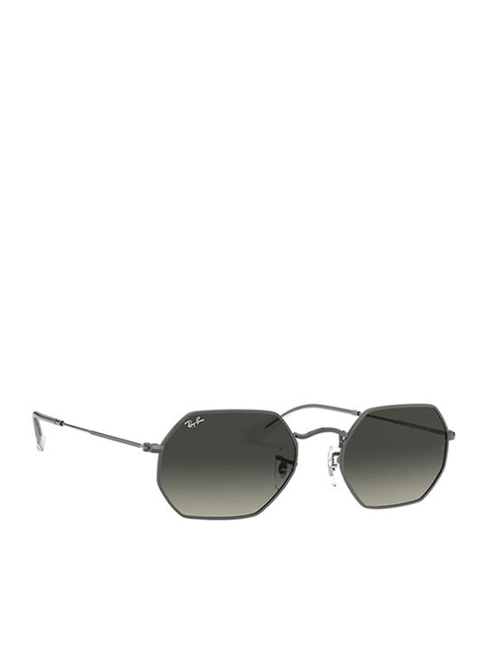 Ray Ban Octagonal Unisex Sunglasses with Silver Metal Frame and Black Gradient Mirror Lens RB3556N 004/71