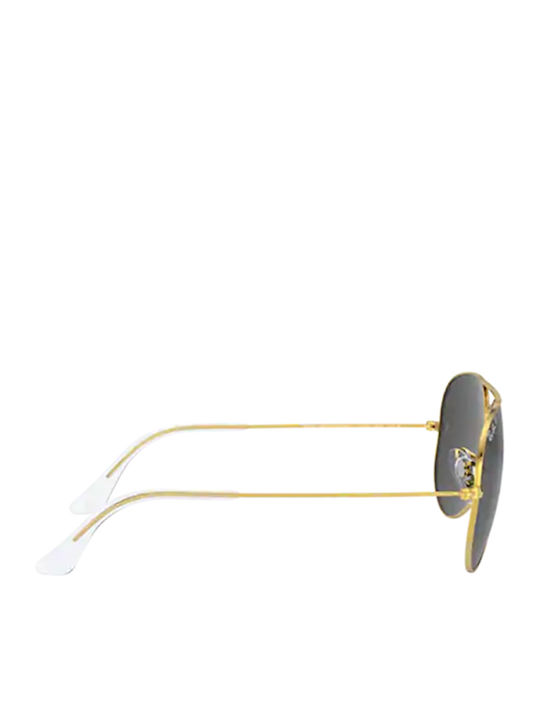 Ray Ban Aviator Unisex Sunglasses with Gold Metal Frame and Black Polarized Lens RB3025 9196/48