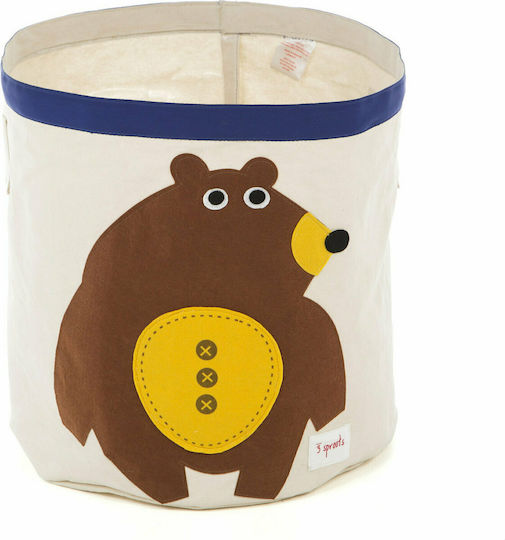 3 Sprouts Children's Storage Basket made of Fabric Bear Brown 43x43x45cm 1pcs
