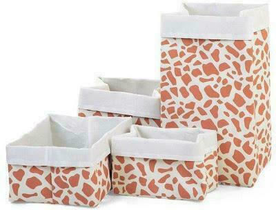 Childhome Children's Storage Basket made of Fabric Canvas Giraffe Beige 32x20x20cm 1pcs