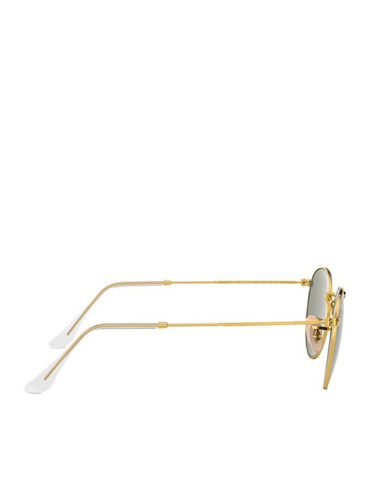 Ray Ban Round Metal Unisex Sunglasses with Gold Metal Frame and Green Polarized Lens RB3447 001/58