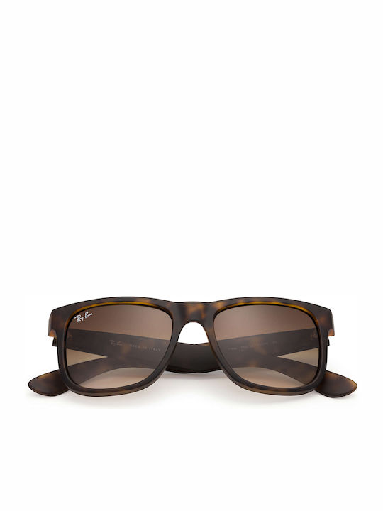 Ray Ban Justin Unisex Sunglasses with Brown Tartaruga Plastic Frame and Brown Gradient Mirror Lens RB4165 710/13